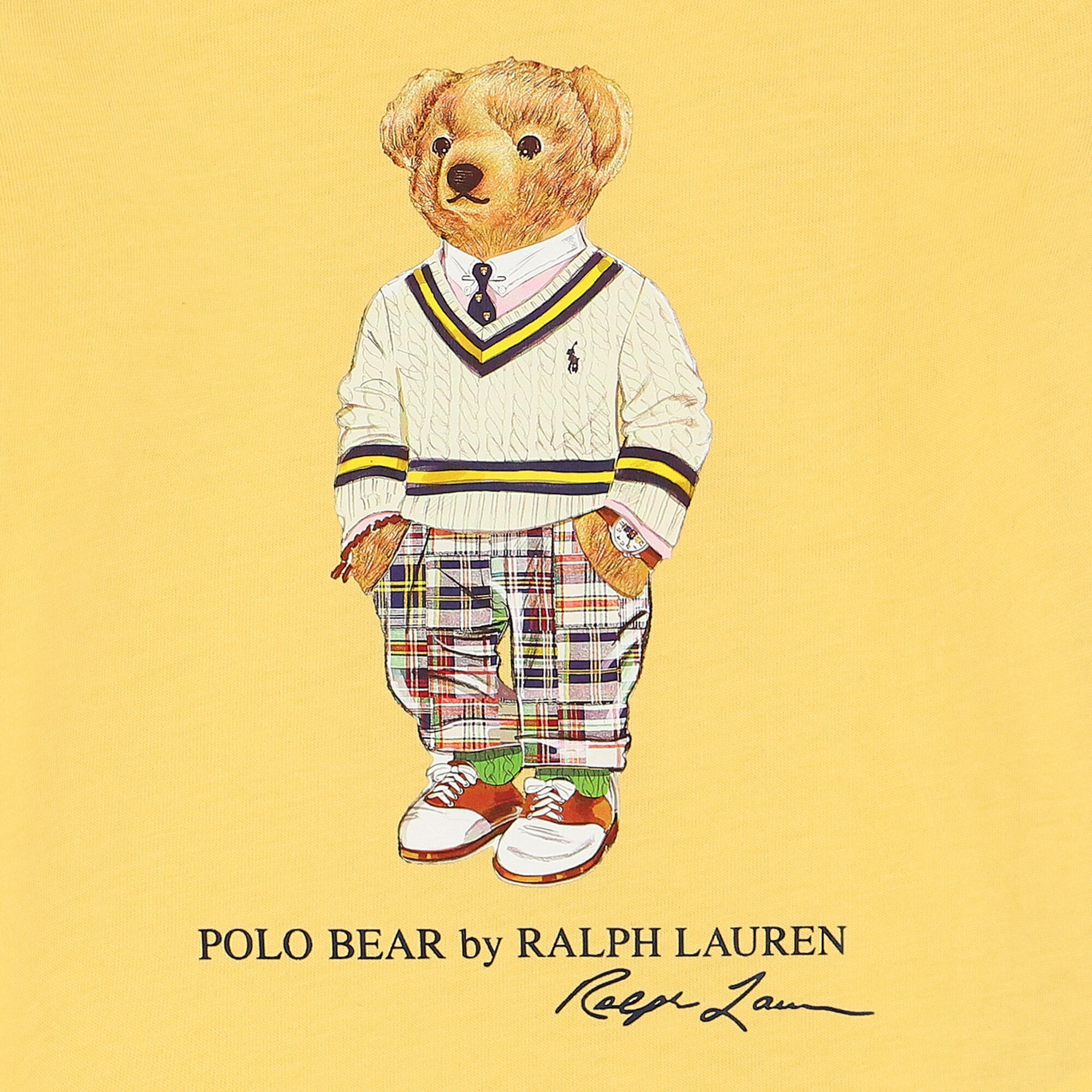 Ralph Lauren Younger Boys Yellow Polo Bear T Shirt Junior Couture UAE