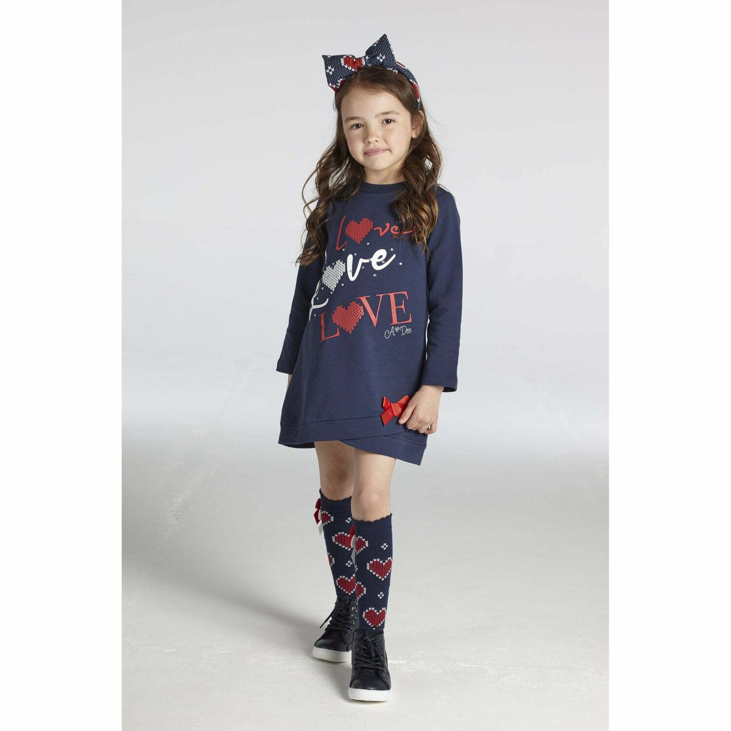 Girls Navy Jumper Dress, 1, hi-res image number null