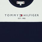 Girls White, Navy & Red Logo Dress, 1, hi-res