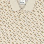 Boys Beige Logo Polo Shirt, 1, hi-res