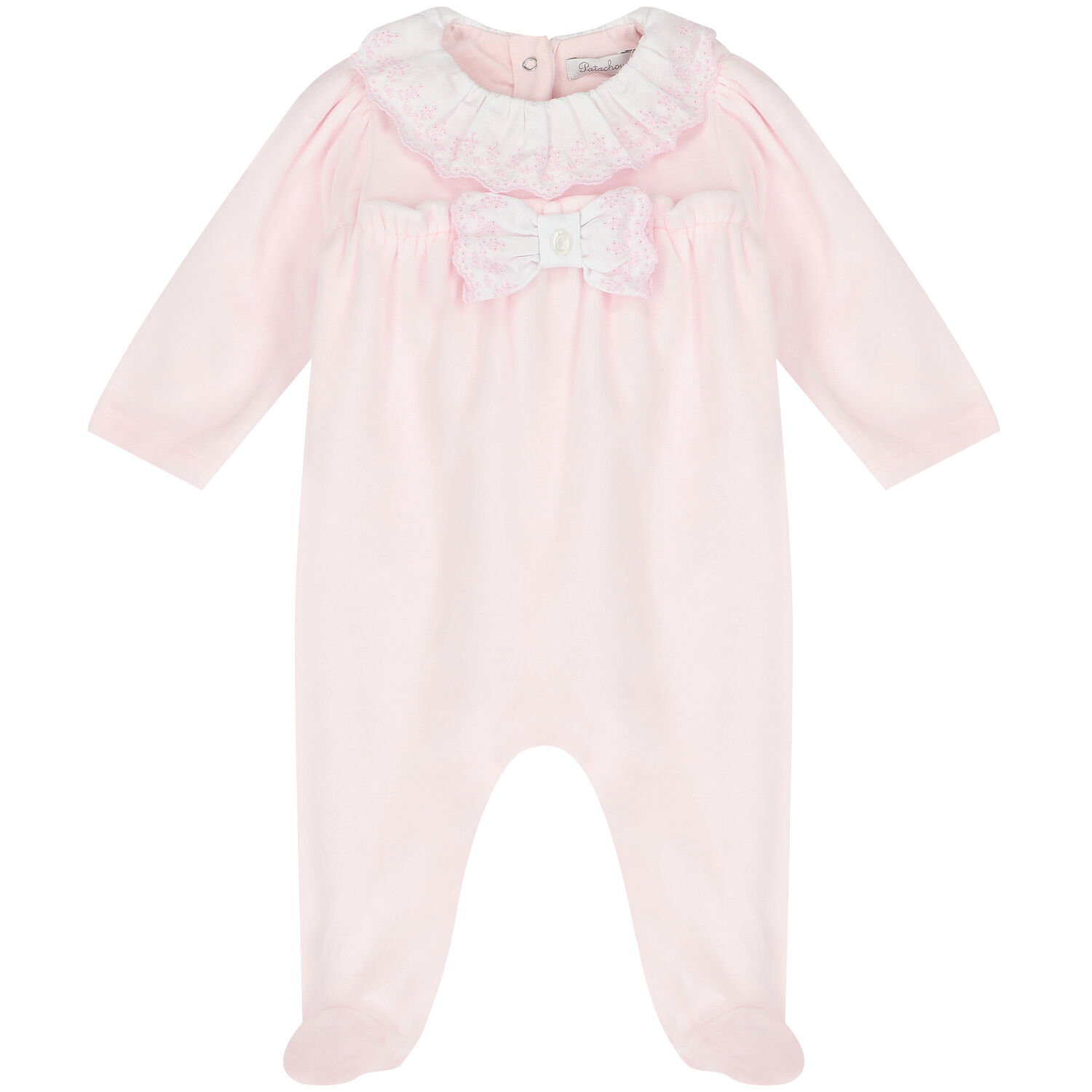 Baby Girls Pink Bow Babygrow, 2, hi-res