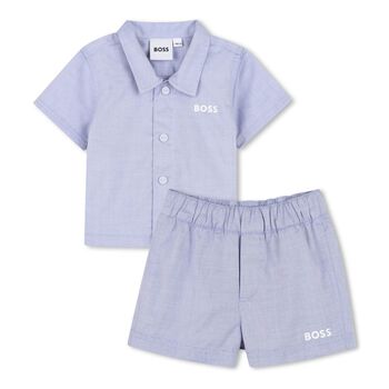 Baby Boys Blue Logo Shorts Set