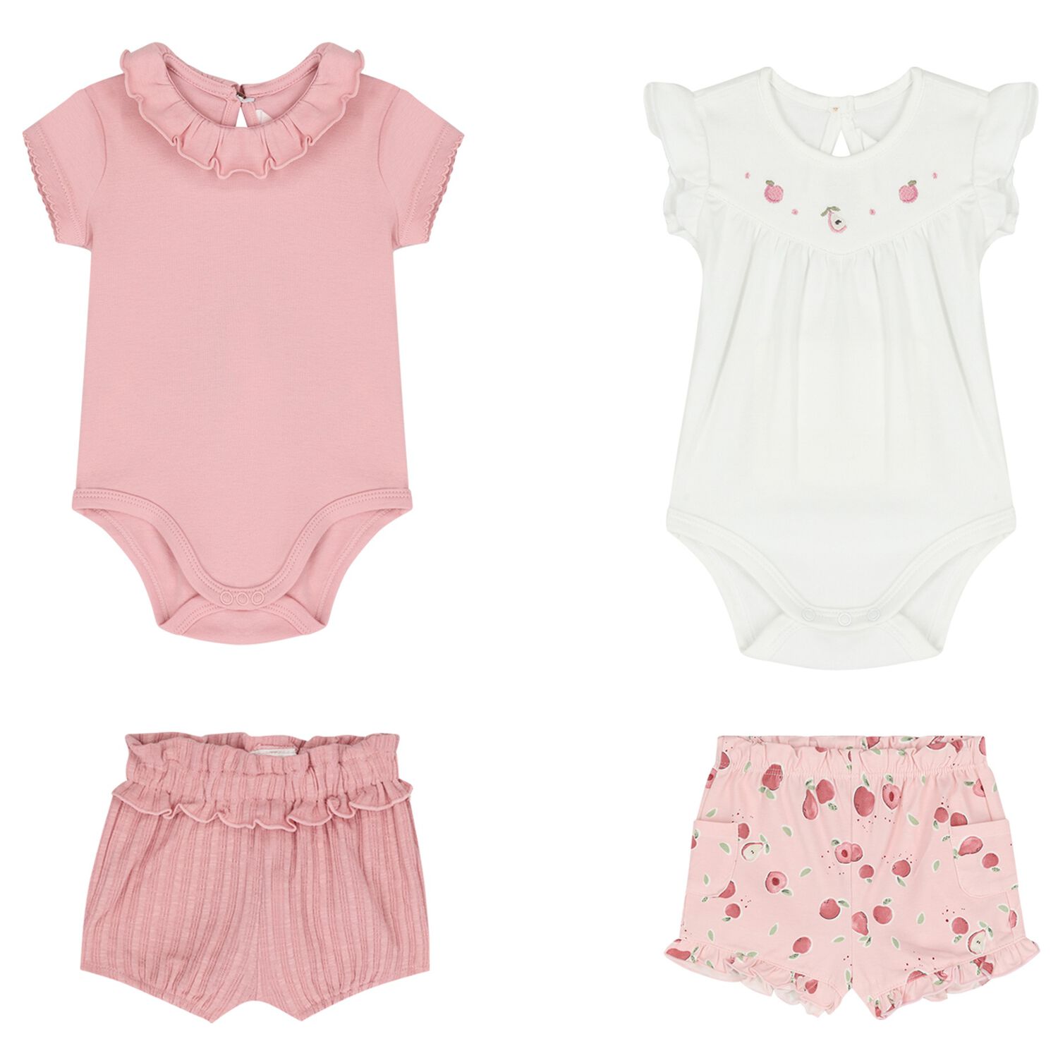 Baby Girls Pink Shorts Set ( 2-Pack ), 1, hi-res