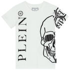 Boys White Logo T-Shirt, 1, hi-res