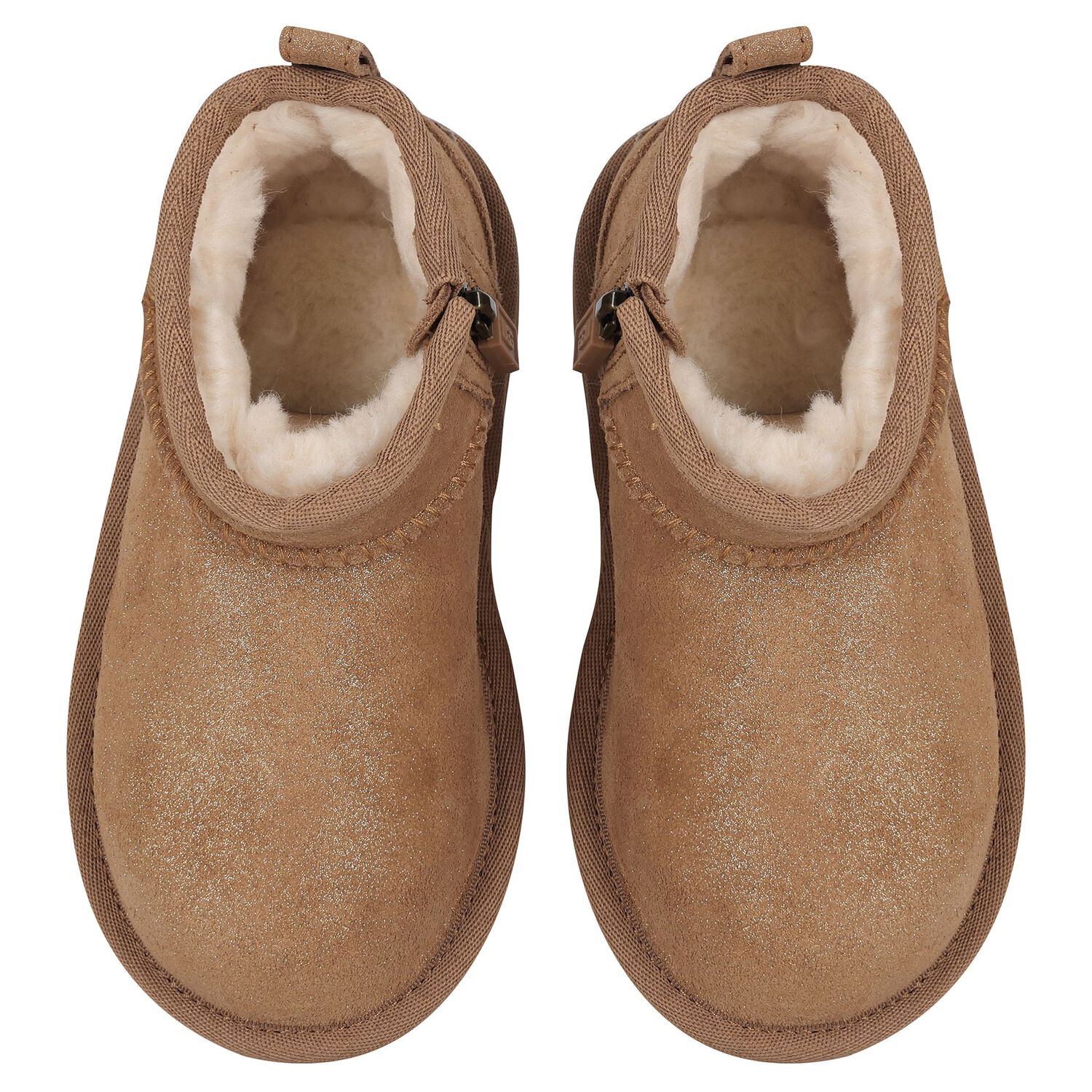 Younger Girls Beige Classic Ultra Mini Suede Boots, 1, hi-res