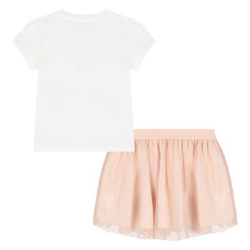 Baby Girls White & Pink Skirt Set