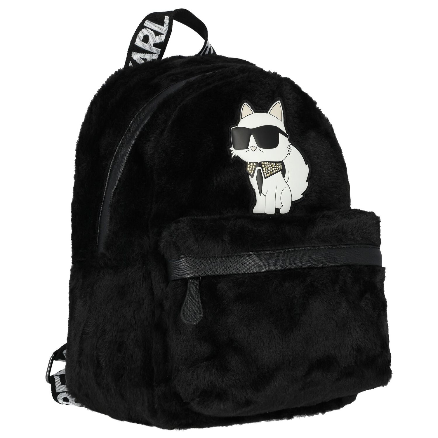 Girls Black Choupette Logo Backpack, 1, hi-res image number null