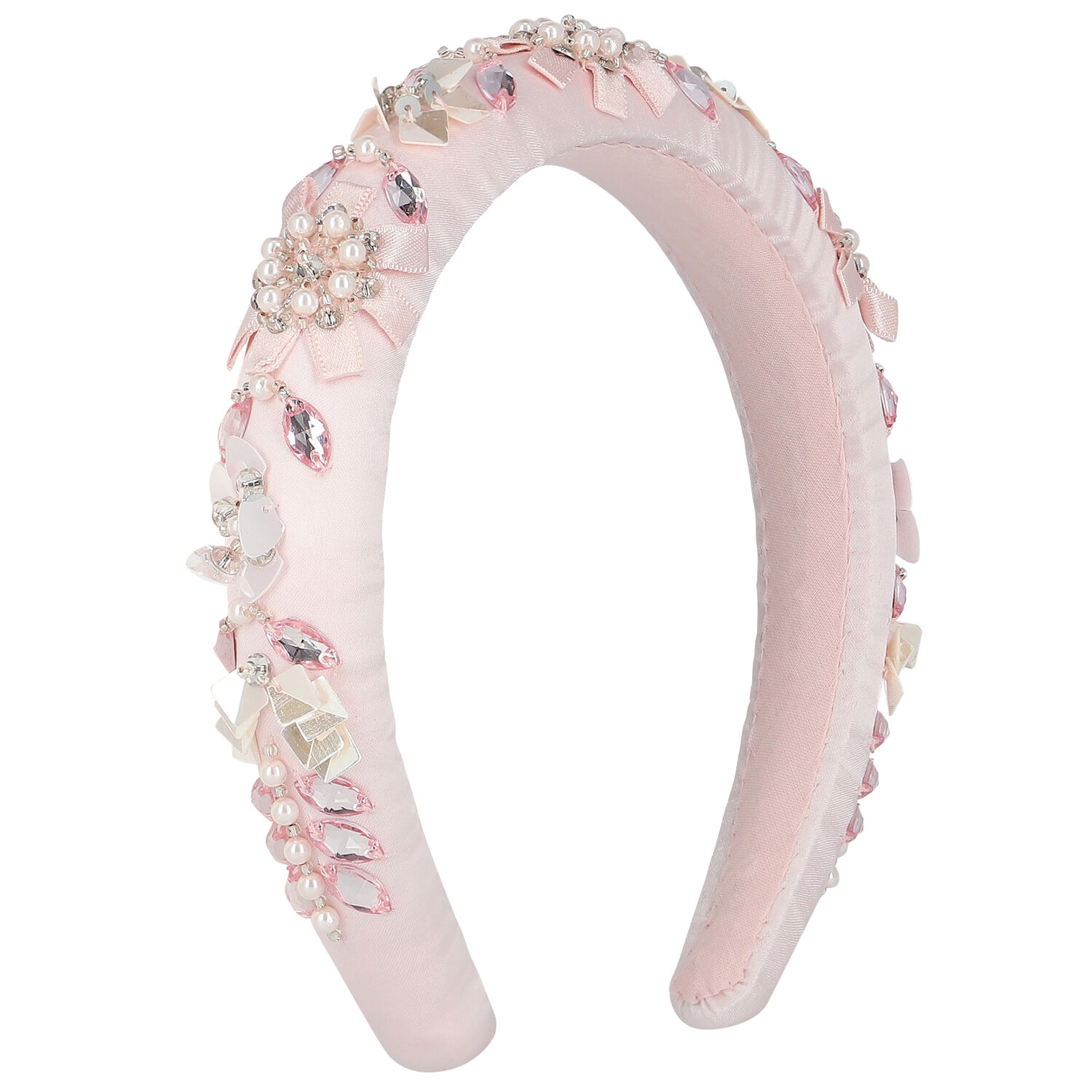 طوق شعر بنات مزين باللون الوردي, 1, hi-res image number null