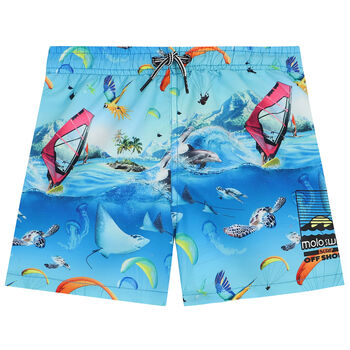 Boys Blue Animals Swim Shorts