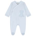 Baby Boys Blue Teddy Bear Babygrow, 2, hi-res