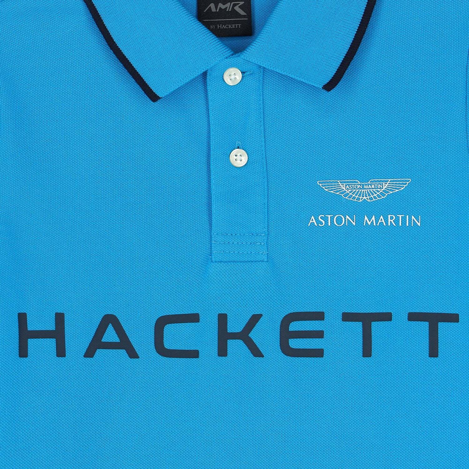 تيشيرت بولو بالشعار باللون الازرق للاولاد, 1, hi-res