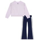 طقم ليجينز للبنات بطبعه ديزنى باللون الكحلى والبنفسجى , 1, hi-res