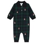 Baby Boys Green & Black Tartan Romper, 1, hi-res