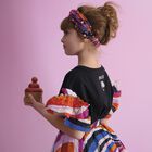 Girls Black Iride T-Shirt, 1, hi-res