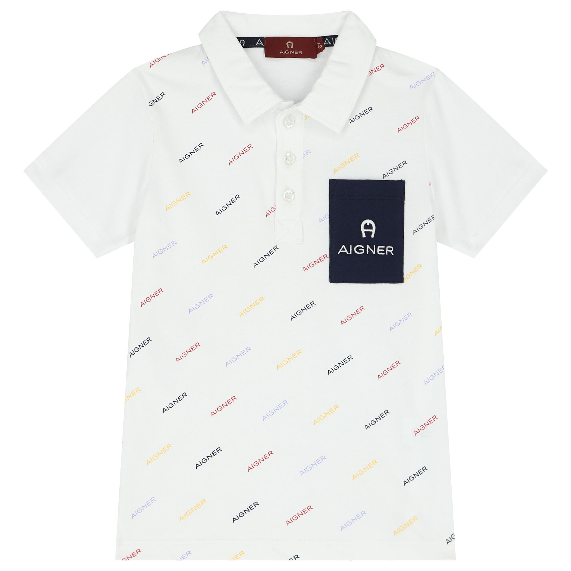 Aigner Boys White Logo Polo Shirt Junior Couture UAE