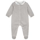 Grey & Ivory Toile De Jouy Babygrow, 2, hi-res