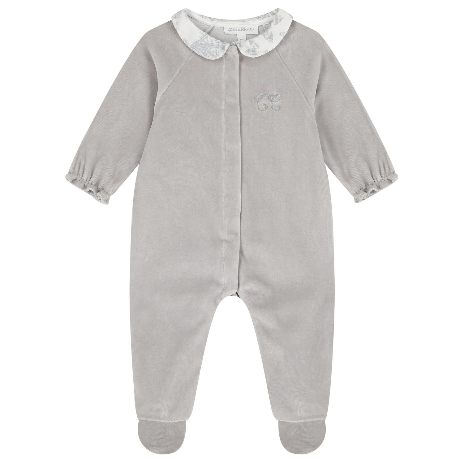 Grey & Ivory Toile De Jouy Babygrow, 2, hi-res