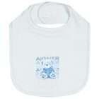 Baby Boys Blue Teddy Bear Logo Bib, 2, hi-res
