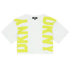 Girls White & Yellow Logo T-Shirt, 1, hi-res