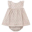 Baby Girls Beige Dress Set, 2, hi-res