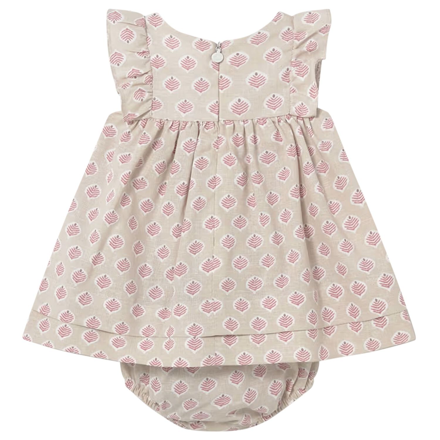 Baby Girls Beige Dress Set, 2, hi-res