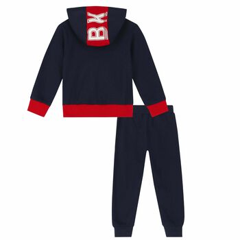 Boys Navy Blue & Red Tracksuit