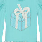 Girls Aqua Embellished Sequin Tulle Dress, 1, hi-res