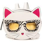 Girls White Choupette Backpack, 1, hi-res