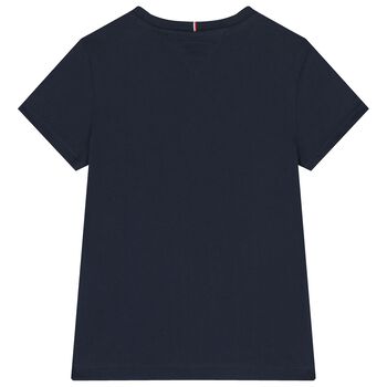 Girls Navy Blue Logo T-Shirt