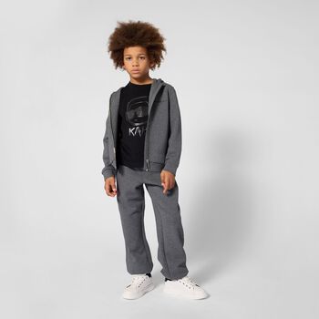 Boys Grey Logo Joggers