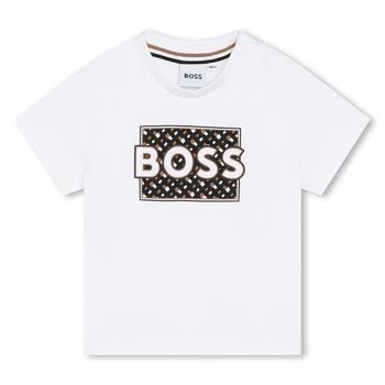 Younger Boys White Logo T-Shirt