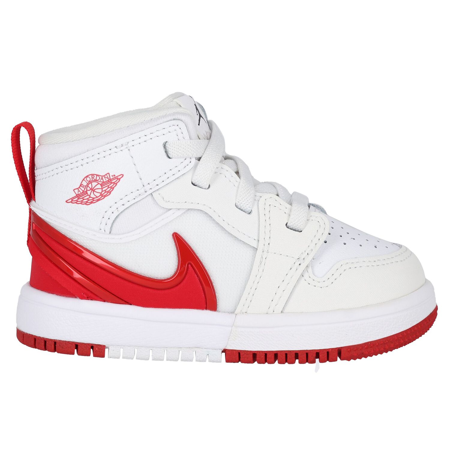 Younger White & Red Jordan 1 Mid Easyon Trainers, 1, hi-res
