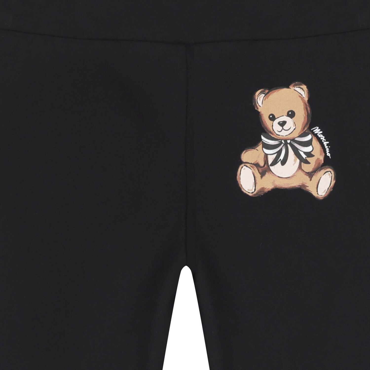 Girls Black Teddy Bear Logo Leggings, 1, hi-res image number null
