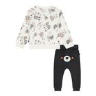Baby Boys Ivory & Grey Tracksuit, 1, hi-res