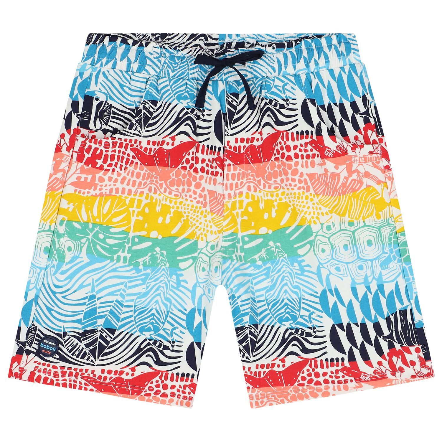 Boys Multi-Coloured Abstract Shorts, 1, hi-res image number null