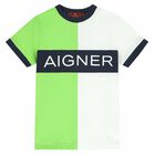 Boys Green & White Logo T-Shirt, 1, hi-res