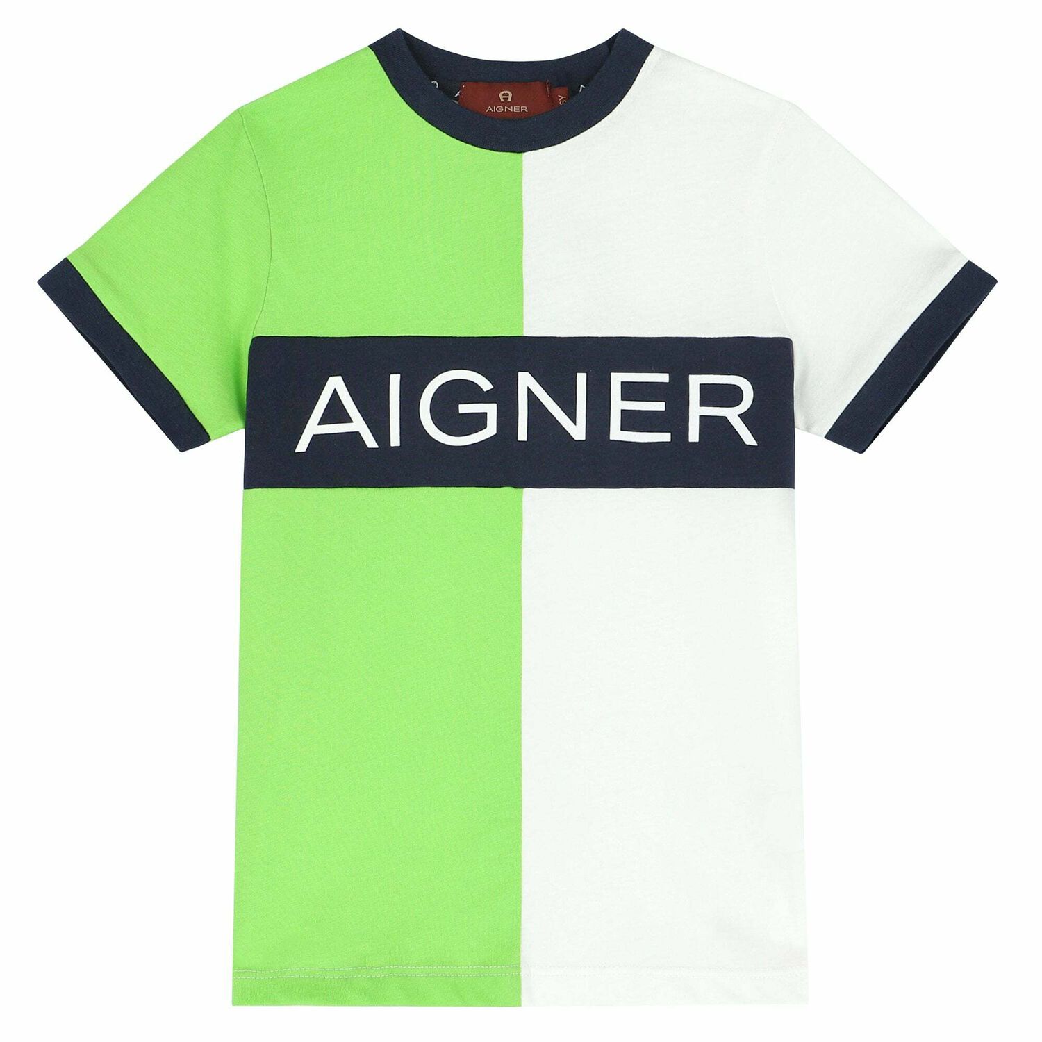 Boys Green & White Logo T-Shirt, 1, hi-res image number null