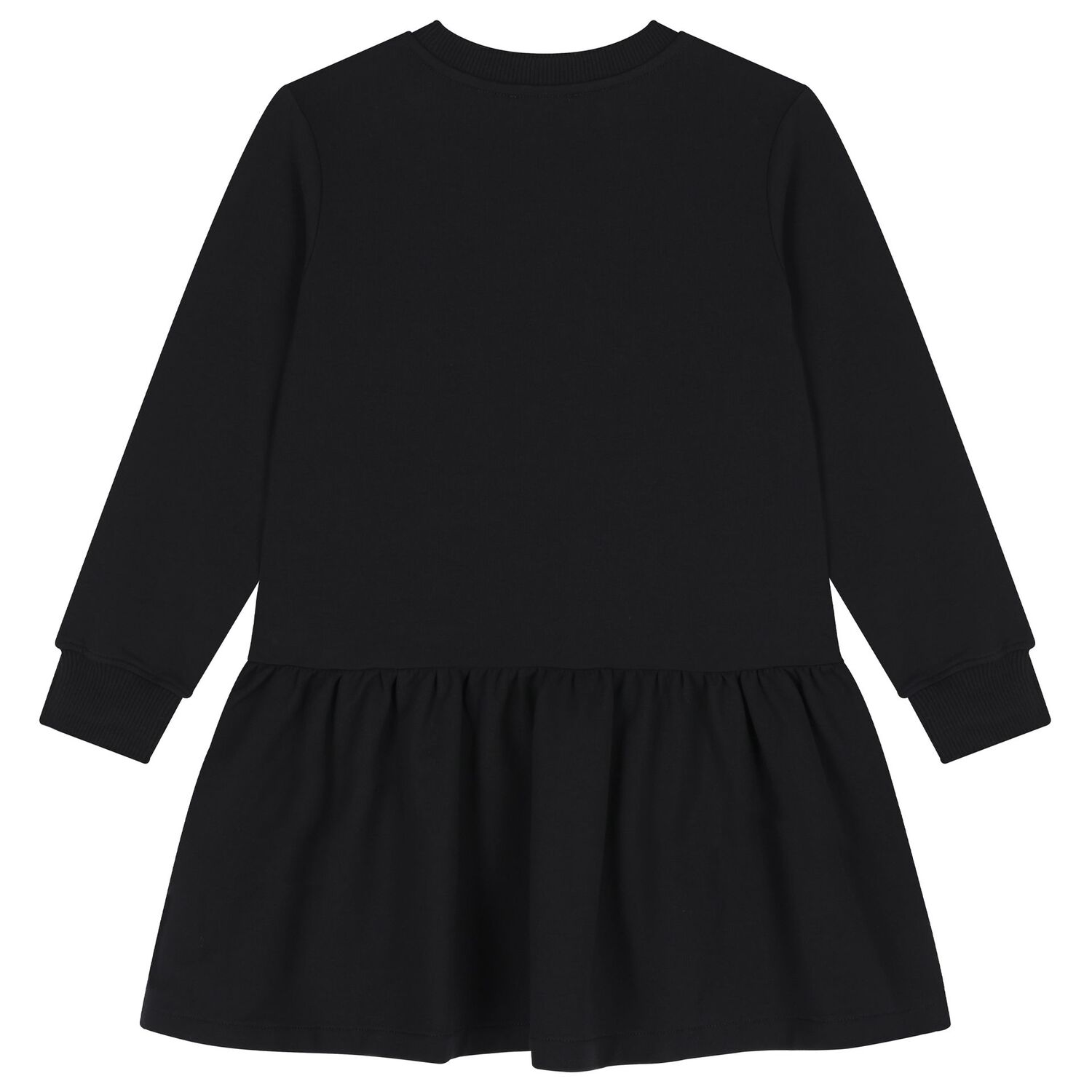 Girls Black Teddy Bear Logo Dress, 3, hi-res