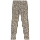 Girls Black & Beige Leggings Set, 1, hi-res