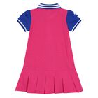 طقم فستان بالشعار باللون الوردي و الاخضر للبنات , 1, hi-res