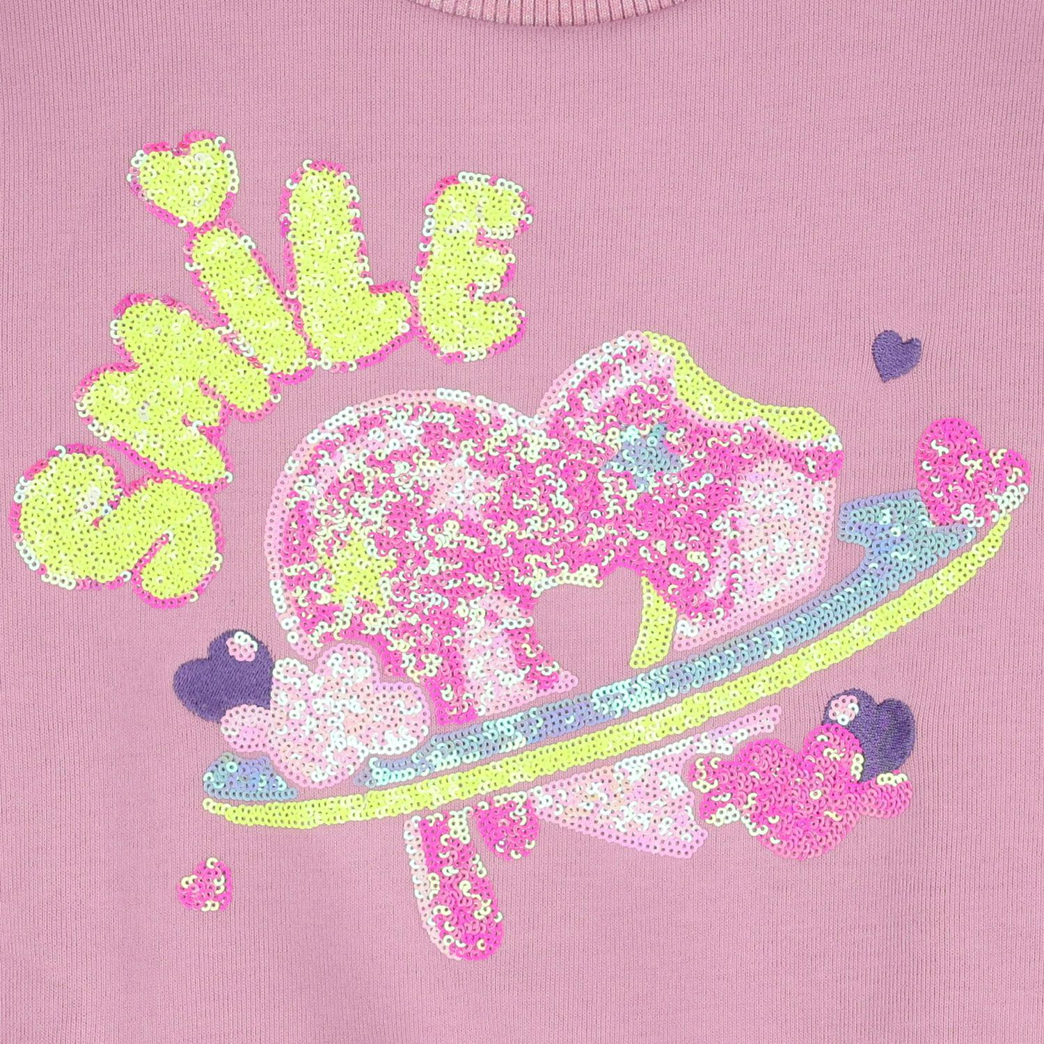 Girls Pink Sequin Sweatshirt, 1, hi-res