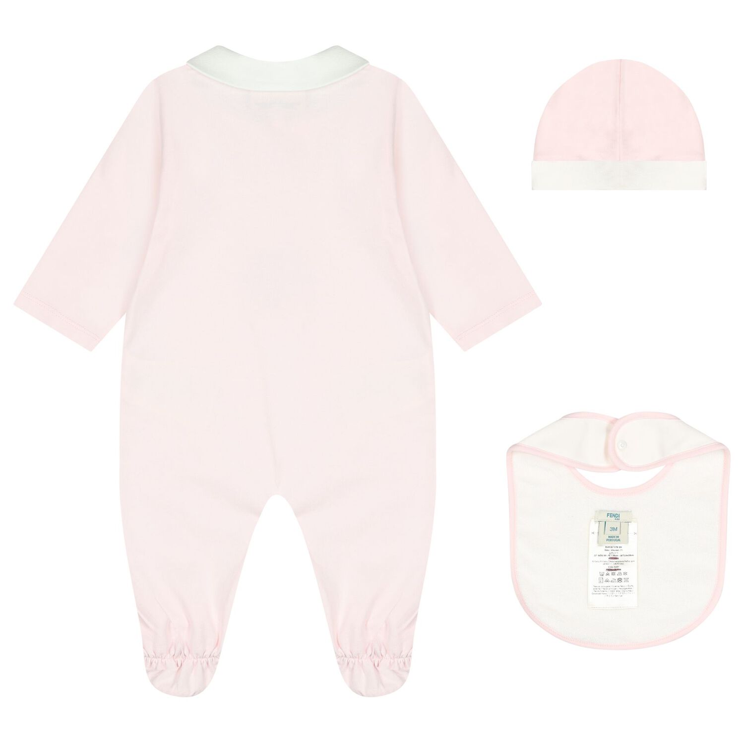 Baby Girls Pink & White Logo Babygrow Gift Set, 1, hi-res