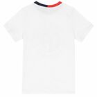 Boys White & Navy Logo T-Shirt, 2, hi-res