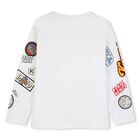 Boys Ivory Logo Long Sleeve Top, 1, hi-res