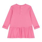 طقم فستان بنات بالشعار باللون الوردى, 3, hi-res