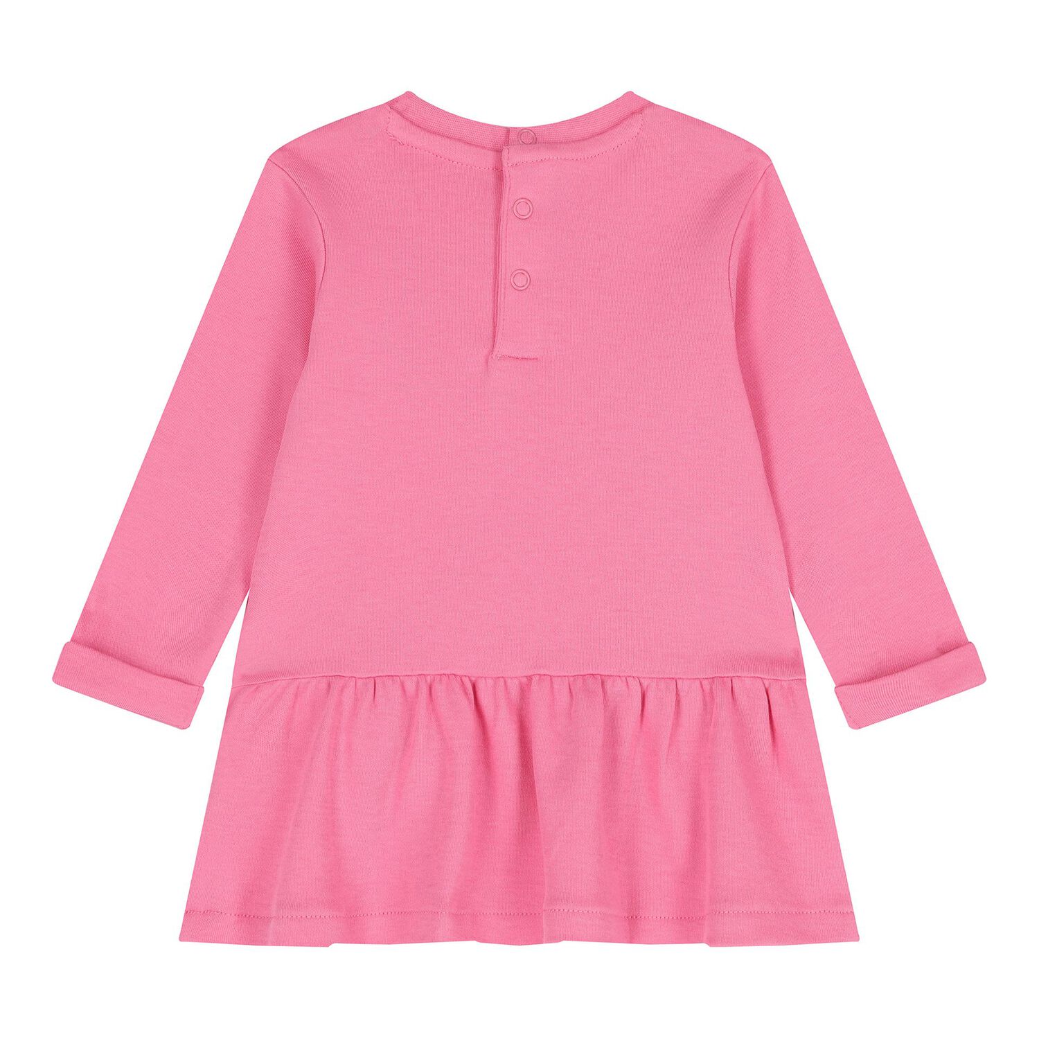 طقم فستان بنات بالشعار باللون الوردى, 3, hi-res