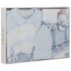 Baby Girls Blue & White Teddy Bear Babygrow Gift Set, 1, hi-res