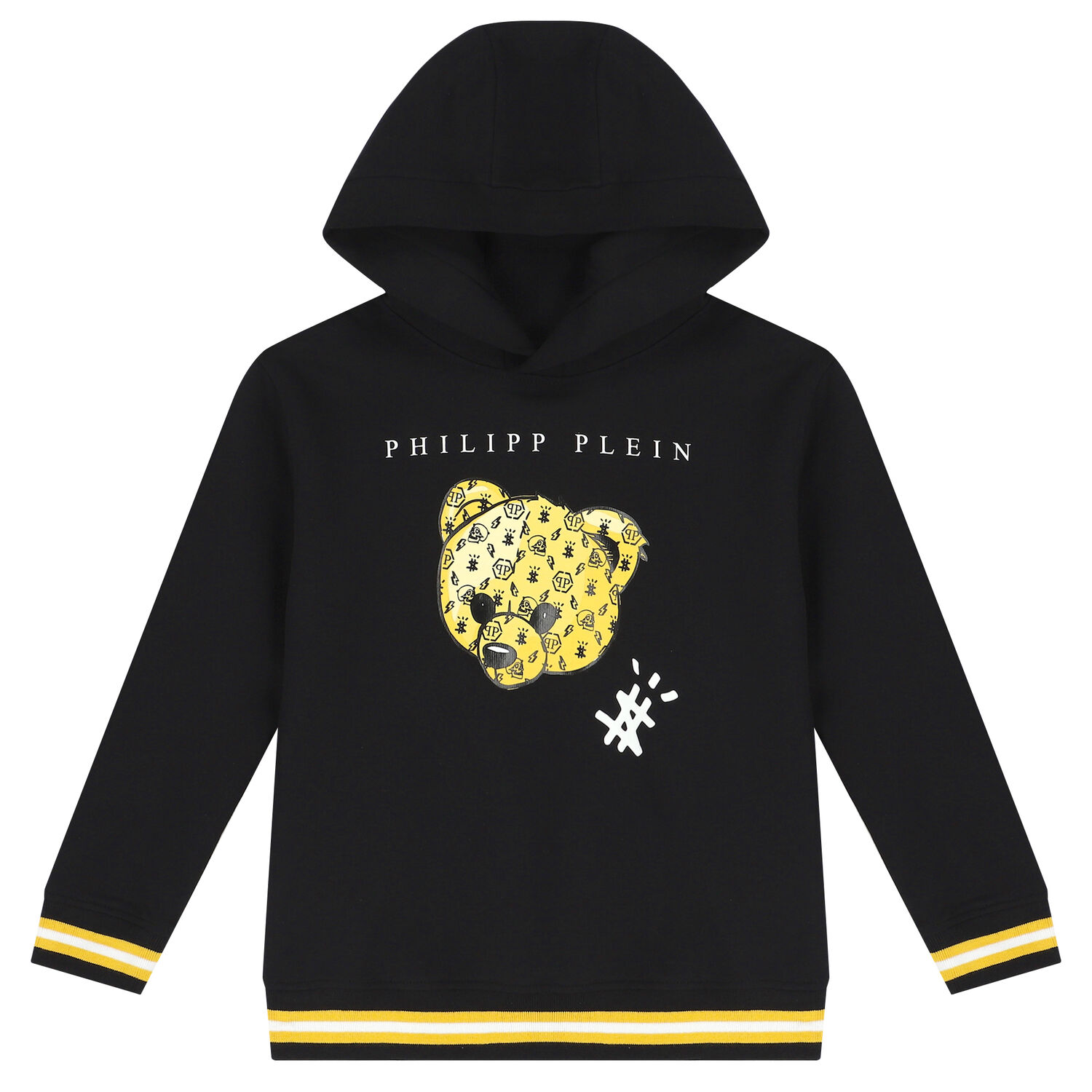 Boys Black Logo Hooded Top, 1, hi-res image number null