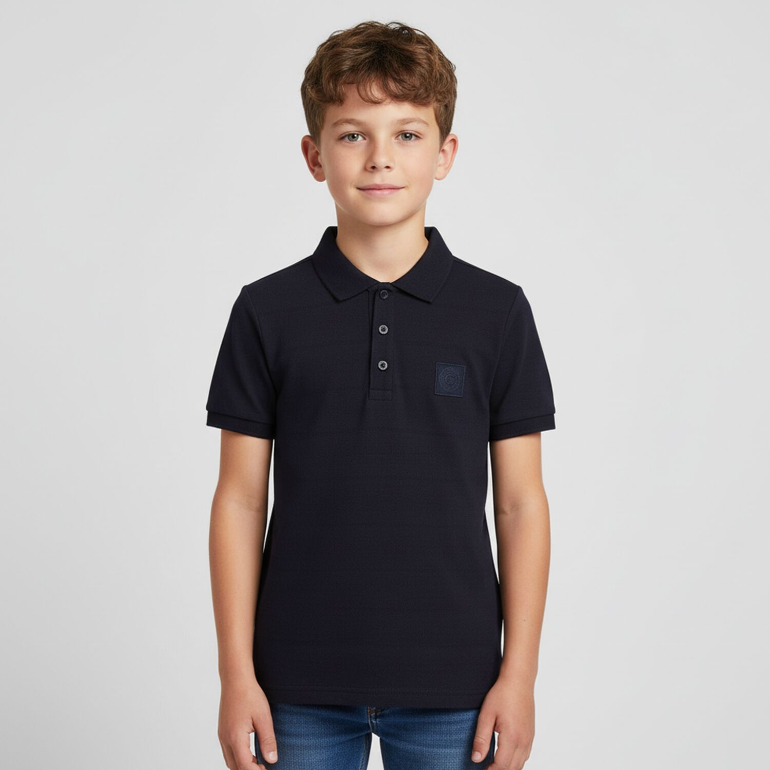 Boys Navy Blue Logo Polo Shirt, 2, hi-res image number null