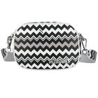 Girls Black & White Logo Zigzag Shoulder Bag, 2, hi-res